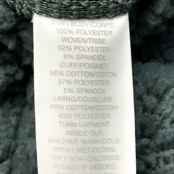 Z By Zella Sheila Fleece Hooded Pullover Contrast Detail Crop Women's Green - Picture 7 of 7